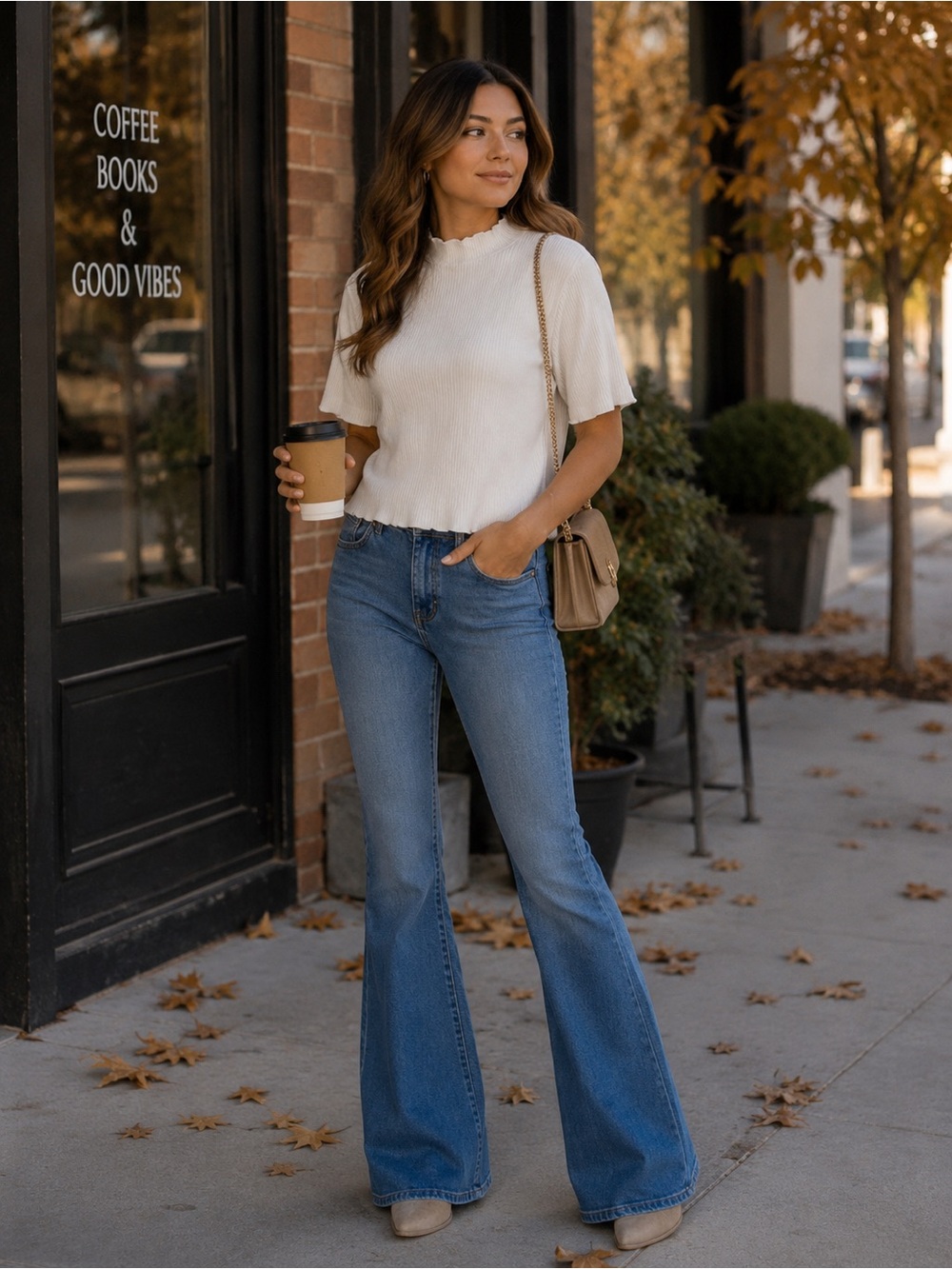 Old Navy Ivory Short Sleeve Ribbed Tee